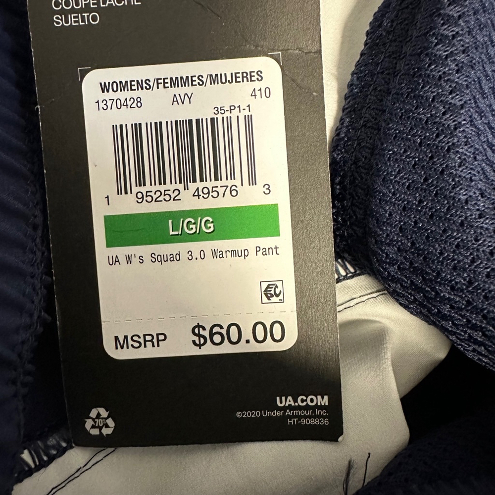 Women's Under Armour Jogger Pants Size L Navy Blue Auburn Lacrosse Club NWT NEW - Picture 13 of 14